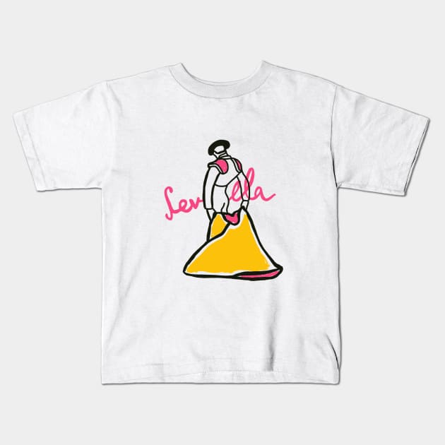 Sevilla | Seville | Spain | Bullfighter | Torero Kids T-Shirt by Tropical Blood